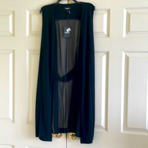 NWT DKNY Chiffon Back Long Vest, Size M.